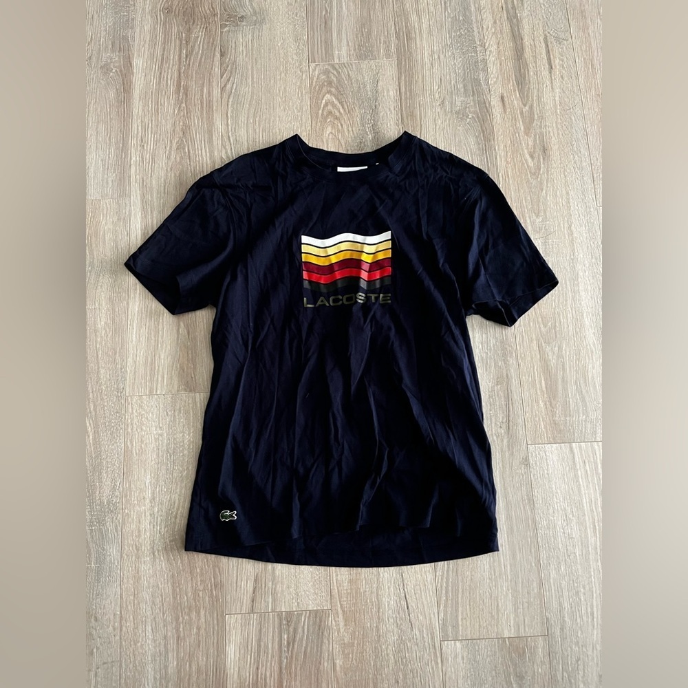 Lacoste Men's Navy Short Sleeve Graphic T-Shirt - Size Medium - Picture 2 of 10